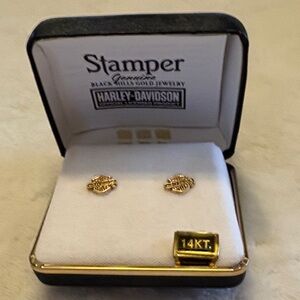 Harley-Davidson 14kt Gold emblem earrings